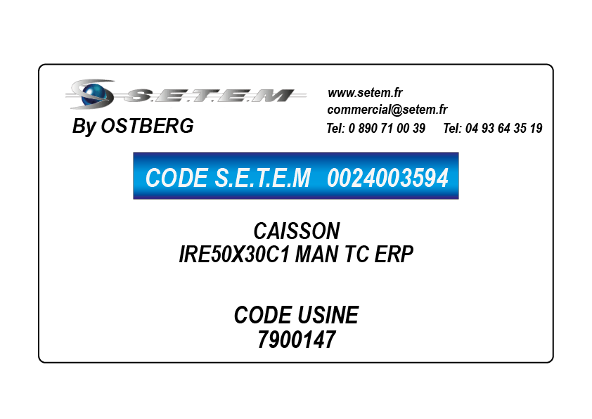 0024003594-CAISSON OSTBERG IRE50X30C1 MAN TC ERP *7900147*