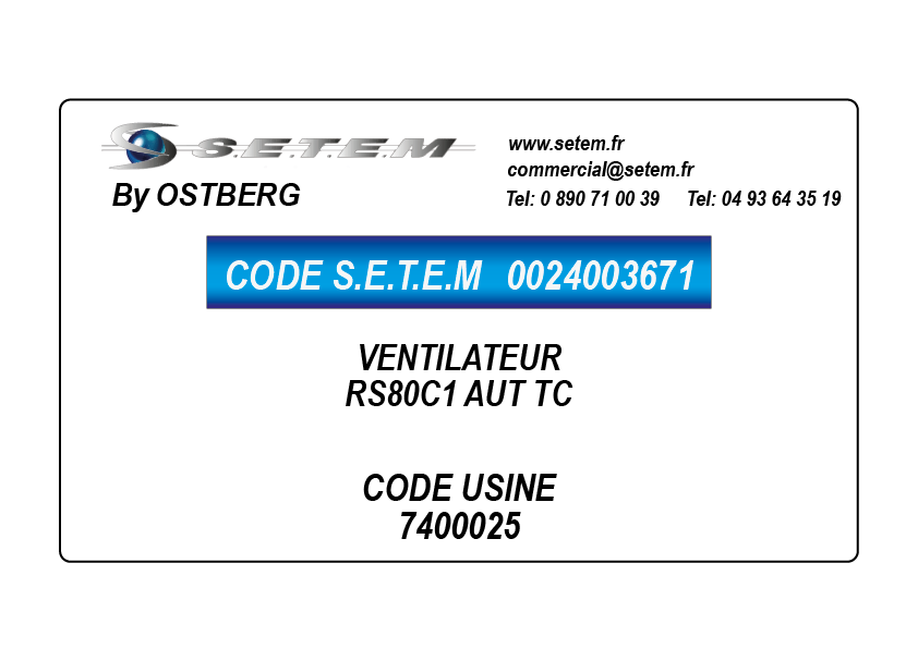 0024003671-VENTILATEUR OSTBERG RS80C1 AUT TC *7400025*