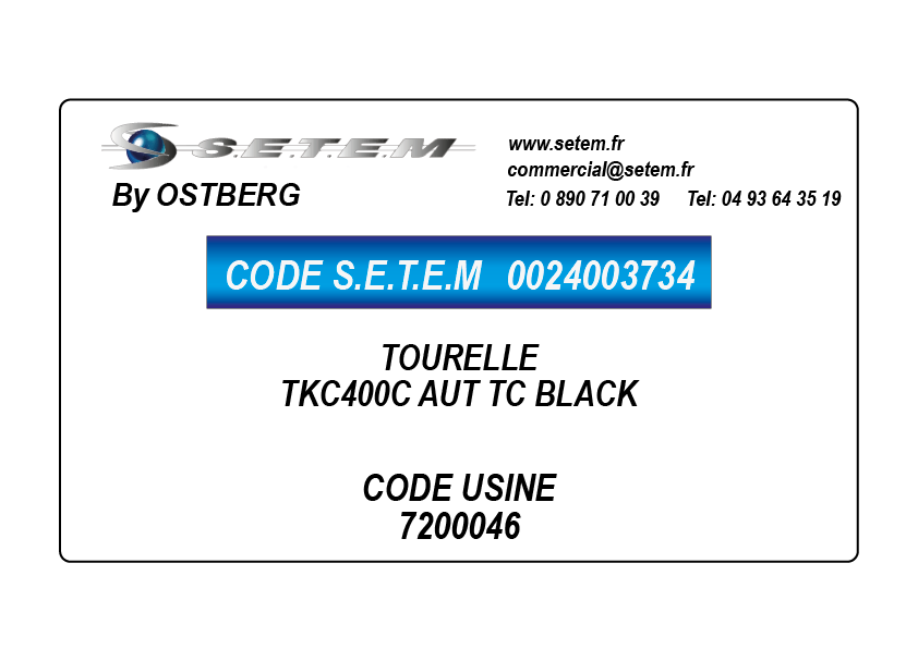 0024003734-TOURELLE OSTBERG TKC400C AUT TC BLACK *7200046*