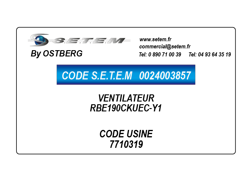0024003857-VENTILATEUR OSTBERG RBE190CKUEC-Y1 *7710319*
