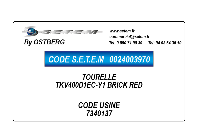 0024003970-TOURELLE OSTBERG TKV400D1EC-Y1 BRICK RED *7340137*