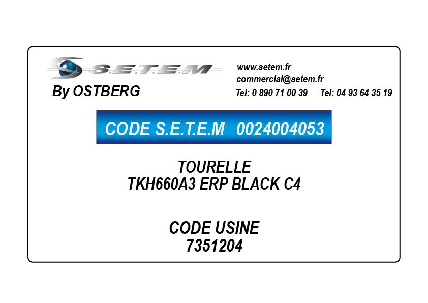0024004053-TOURELLE OSTBERG TKH660A3 ERP BLACK C4 *7351204*
