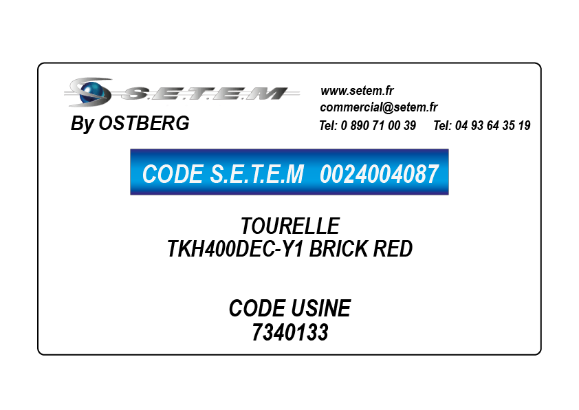 0024004087-TOURELLE OSTBERG TKH400DEC-Y1 BRICK RED *7340133*