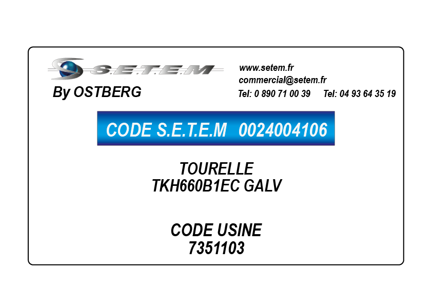 0024004106-TOURELLE OSTBERG TKH660B1EC GALV *7351103*