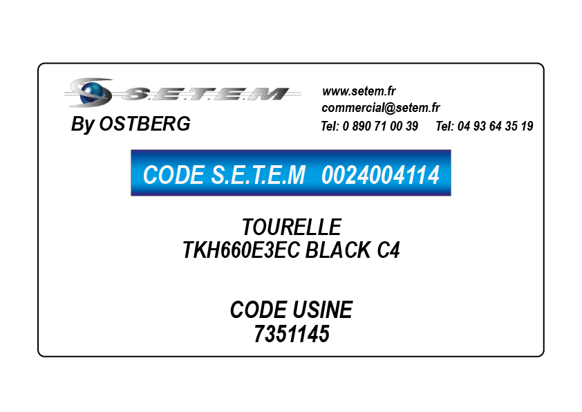 0024004114-TOURELLE OSTBERG TKH660E3EC BLACK C4 *7351145*