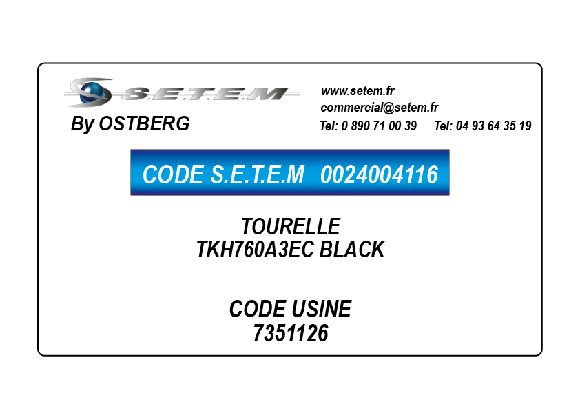 0024004116-TOURELLE OSTBERG TKH760A3EC BLACK *7351126*