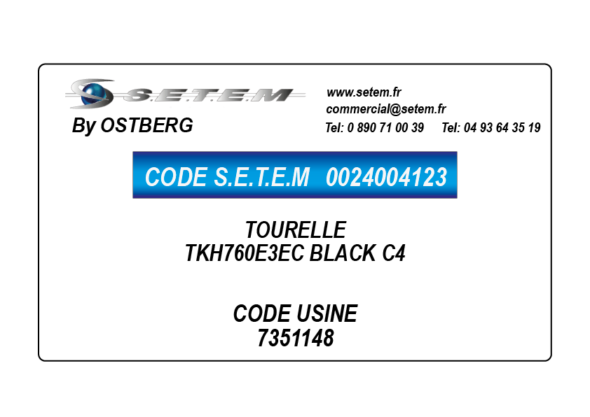 0024004123-TOURELLE OSTBERG TKH760E3EC BLACK C4 *7351148*
