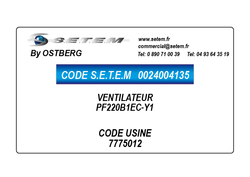 0024004135-VENTILATEUR OSTBERG PF220B1EC-Y1 *7775012*