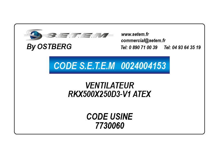 0024004153-VENTILATEUR OSTBERG RKX500X250D3-V1 ATEX *7730060*