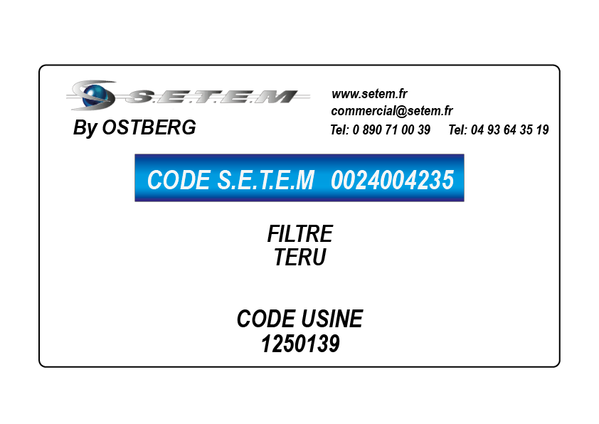 0024004235-FILTRE OSTBERG TERU *1250139*