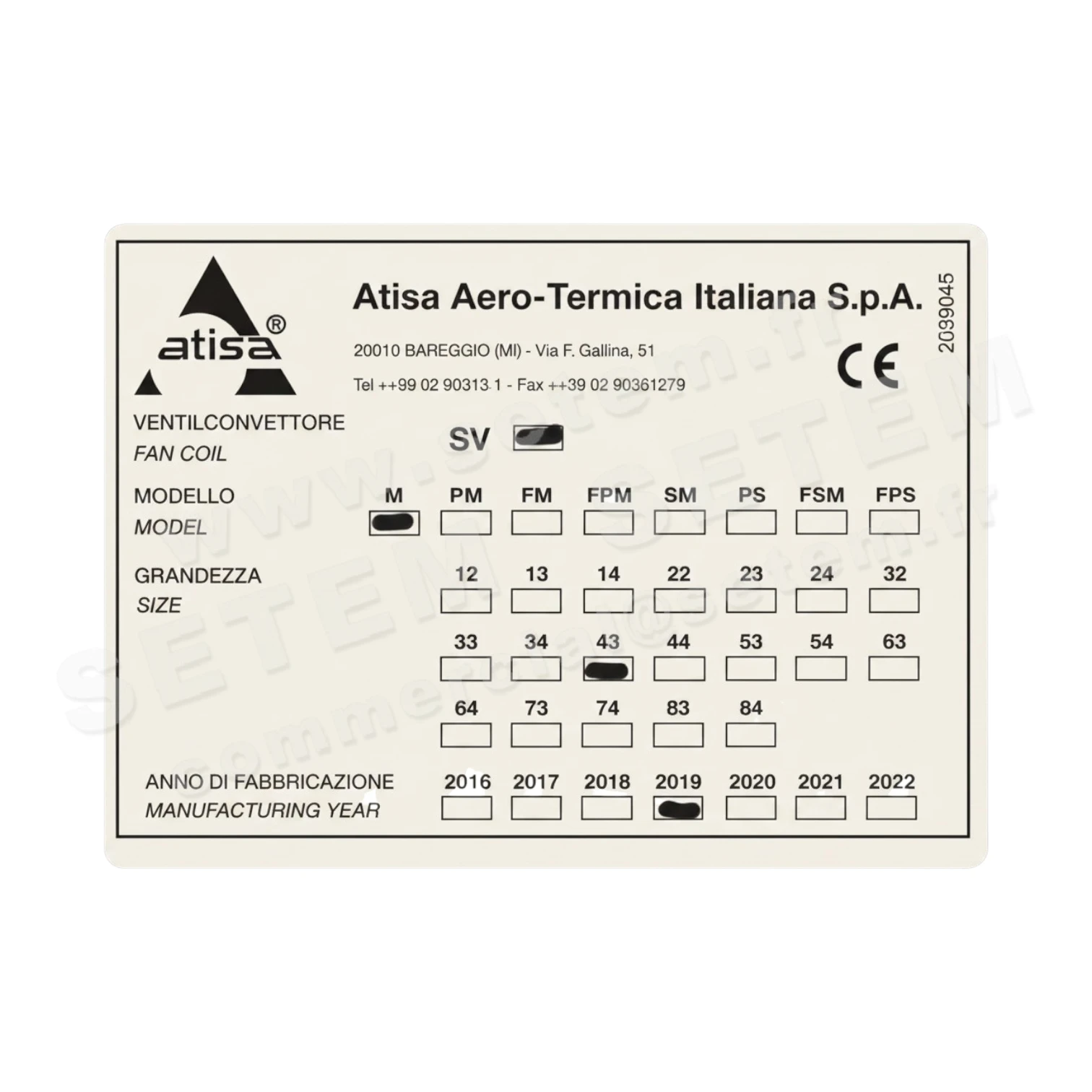 VENTILO-CONVECTEUR SV43M 3