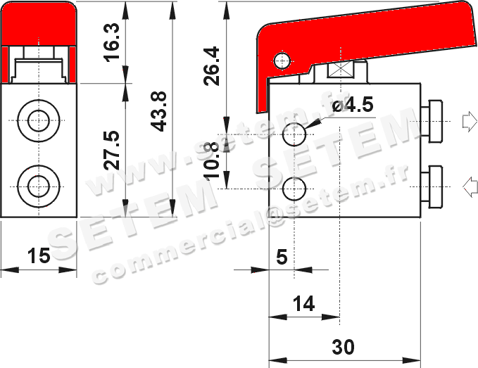 MICROVANNE PNEUMATIQUE 3/2 NC 304 MGR UL 2
