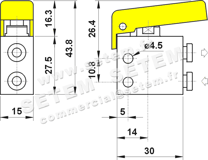 MICROVANNE PNEUMATIQUE 3/2 NC 304 MGG UL 2