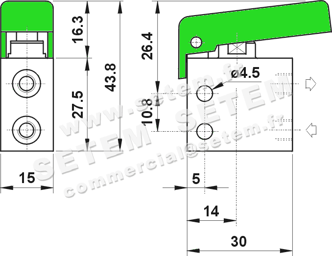 MICROVANNE PNEUMATIQUE 3/2 NC 305 MGV UL 2