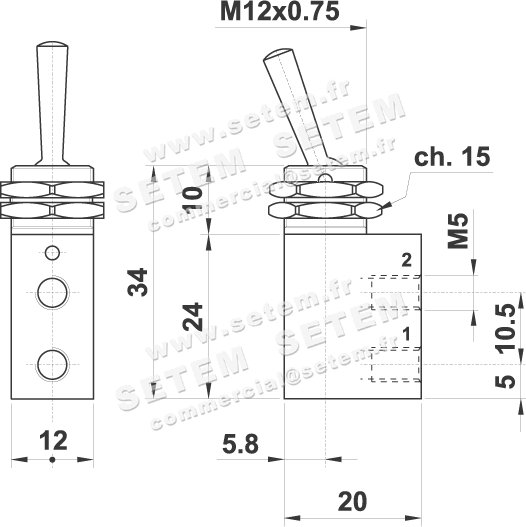 MICROVANNE PNEUMATIQUE 3/2 NC 305 LL 2