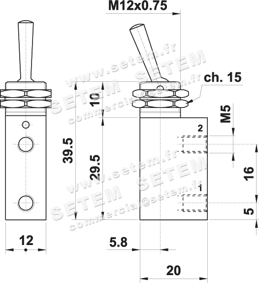 MICROVANNE PNEUMATIQUE 3/2 NC 03.024.4 2