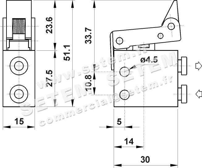 MICROVANNE PNEUMATIQUE 2/2 NC 204 MS UL