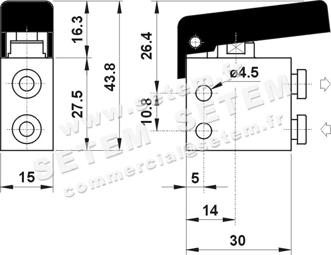 MICROVANNE PNEUMATIQUE 2/2 NC 204 MGN UL 2