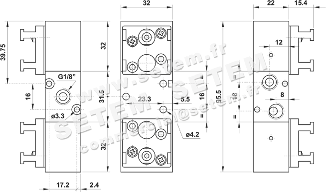 VANNE À COMMANDE MANUELLE 3/2 321 BB90 2