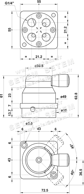 VANNE À COMMANDE MANUELLE ROTATIVE 4/3 10.071.4 2