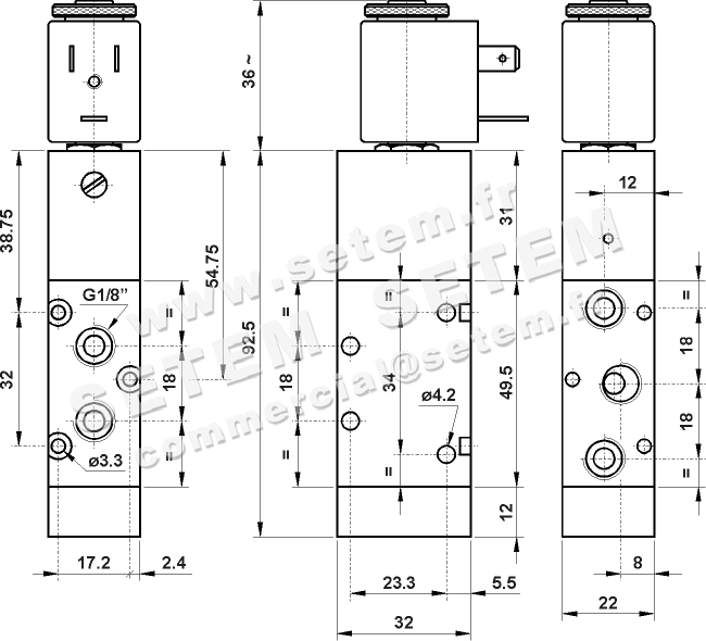ÉLECTROVANNE PNEUMATIQUE 5/2 521 ME 2