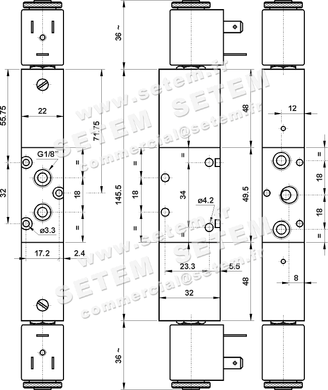 ÉLECTROVANNE PNEUMATIQUE 5/3 5213A EE 2