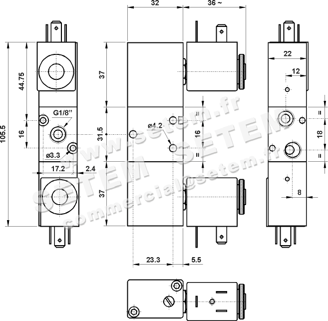ÉLECTROVANNE PNEUMATIQUE 3/2 321 EE90 S 2