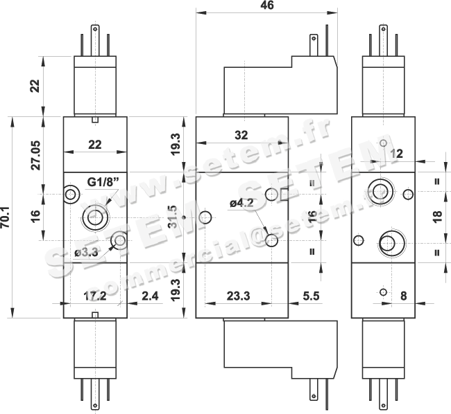 ÉLECTROVANNE PNEUMATIQUE 3/2 321 EE MIC 01 2