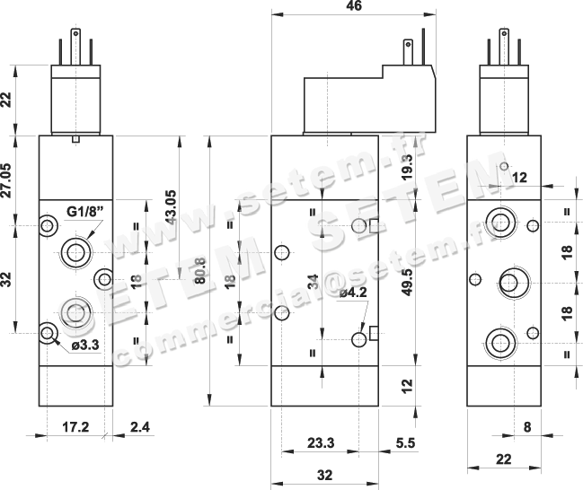 ÉLECTROVANNE PNEUMATIQUE 5/2 521 ME MIC 02 2