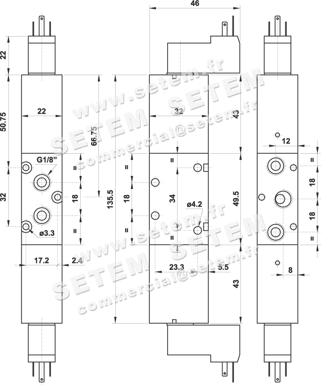ÉLECTROVANNE PNEUMATIQUE 5/3 5213A EE MIC 02 2
