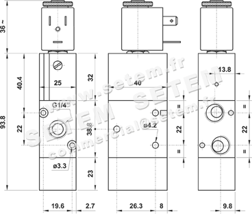 ÉLECTROVANNE PNEUMATIQUE 3/2 NC 322S MRE