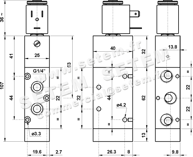 ÉLECTROVANNE PNEUMATIQUE 5/2 522 ME 2