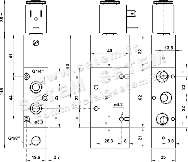 ÉLECTROVANNE PNEUMATIQUE 5/2 522 CE 2