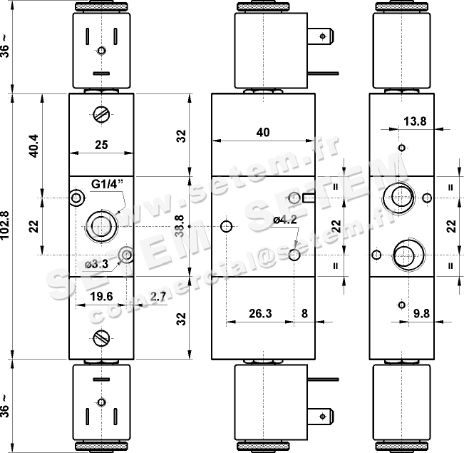 ÉLECTROVANNE PNEUMATIQUE 3/2 322 EED 2