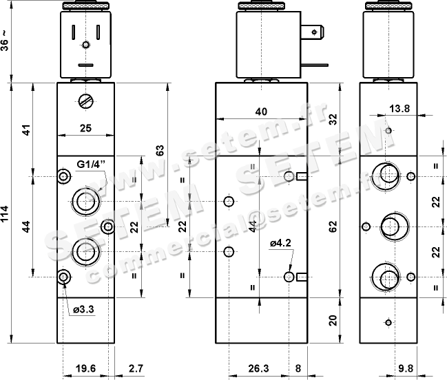 ÉLECTROVANNE PNEUMATIQUE 5/2 522 EFP 2