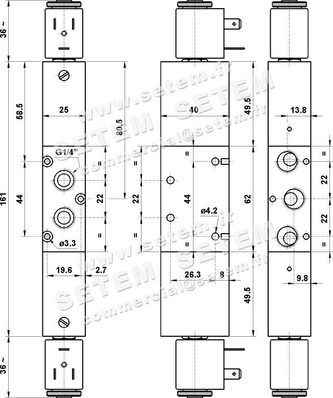 ÉLECTROVANNE PNEUMATIQUE 5/3 5223A EE 2