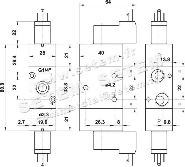 ÉLECTROVANNE PNEUMATIQUE 3/2 322 EE MIC 01 2