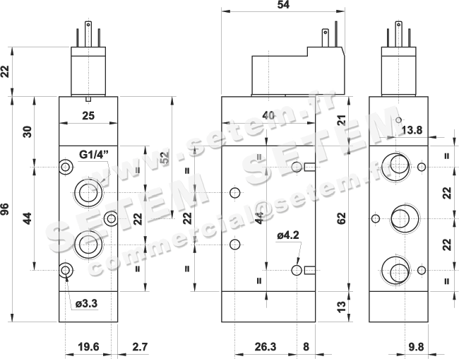 ÉLECTROVANNE PNEUMATIQUE 5/2 522 ME MIC 01 2