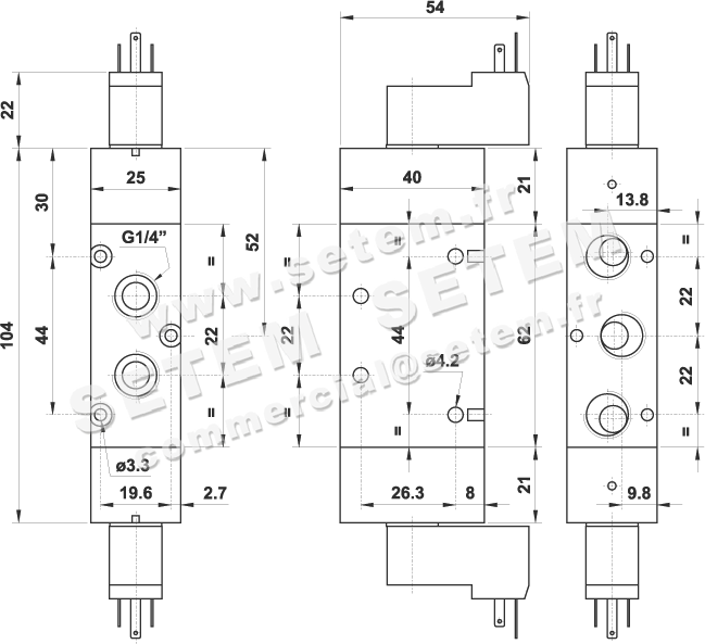 ÉLECTROVANNE PNEUMATIQUE 5/2 522 EE MIC 02 2