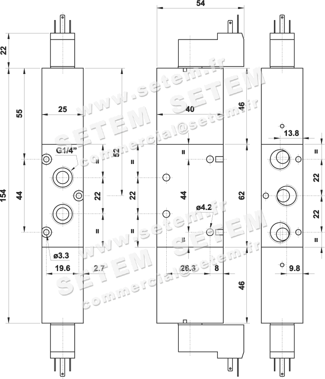 ÉLECTROVANNE PNEUMATIQUE 5/3 5223P EE MIC 01 2