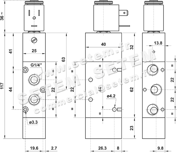 ÉLECTROVANNE PNEUMATIQUE 5/2 522 MRE