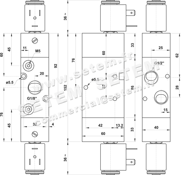 ÉLECTROVANNE PNEUMATIQUE 3/2 324 EE 2