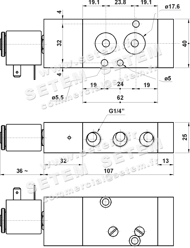 ÉLECTROVANNE PNEUMATIQUE NAMUR 3/2 NC 382 ME 2