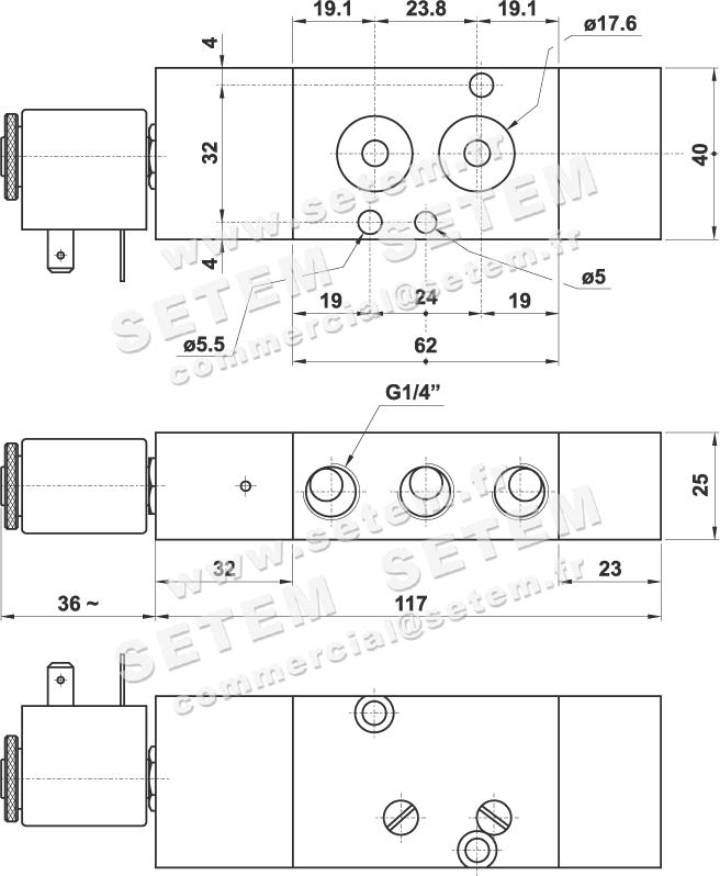 ÉLECTROVANNE PNEUMATIQUE NAMUR 3/2 NC 382 MRE 2