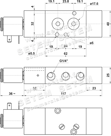 ÉLECTROVANNE PNEUMATIQUE NAMUR 5/2 582S MRE