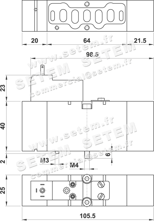 ÉLECTROVANNE PNEUMATIQUE VDMA 5/2 951 ME 01 2