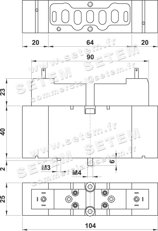 ÉLECTROVANNE PNEUMATIQUE VDMA 5/2 951 EE 01 2