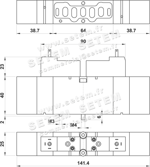 ÉLECTROVANNE PNEUMATIQUE VDMA 5/3 9513A EE AS 02 2