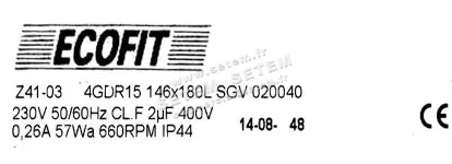 VENTILATEUR 4GDR15.146X180L "SGV020040" *Z41.03* 3