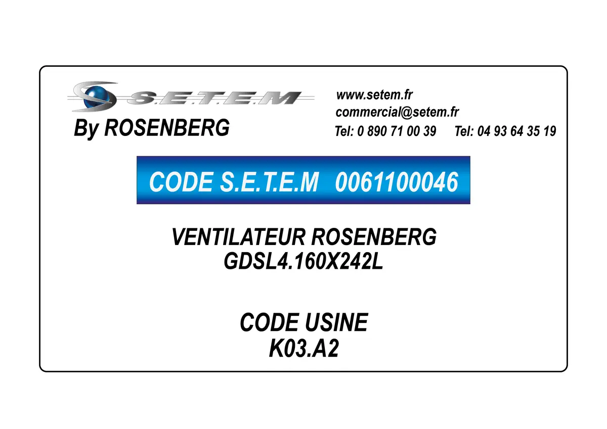 0061100046-VENTILATEUR ROSENBERG GDSL4.160X242L *K03.A2*